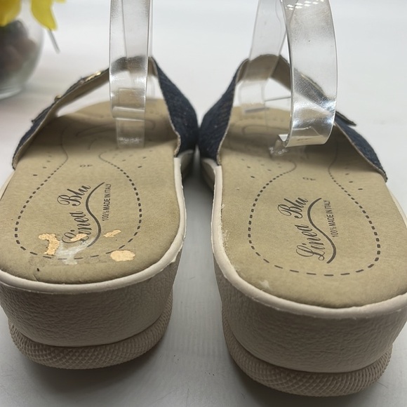 Linea Blu Made in Italy slip on blue slides Sz 40. MCS0719D - Picture 4 of 7